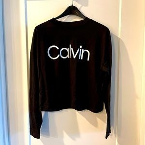 Calvin Klein long sleeve crop tee size L -NBW